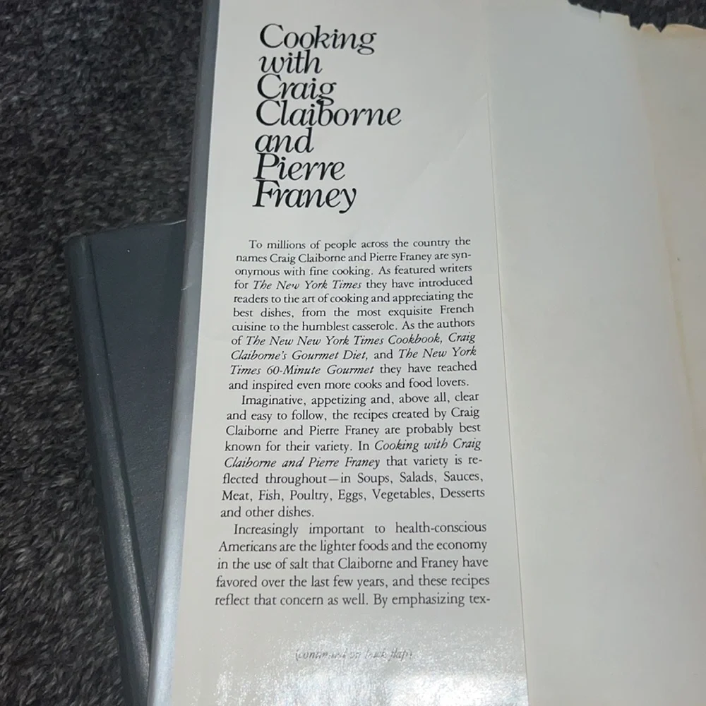 COOKING WITH CRAIG CLAIBORNE AND PIERRE FRANEY HARDCOVER COOKBOOK FRENCH FOODS